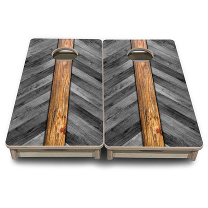Mini Cornhole Boards - Grey Herringbone