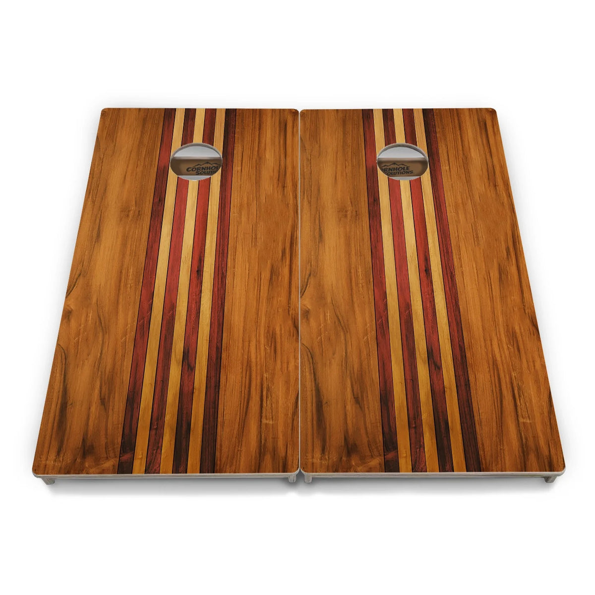 Brown Two Tone Stripes Cornhole Boards - Professional Tournament Series