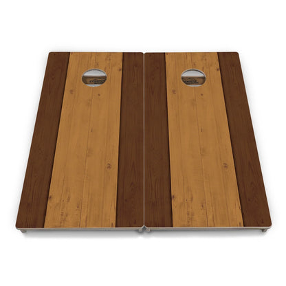 Brown Two Tone Stripes Cornhole Boards - Professional Tournament Series