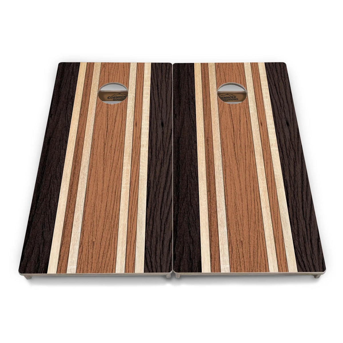 Brown Two Tone Stripes Cornhole Boards - Professional Tournament Series