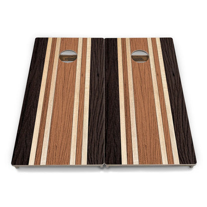Brown Two Tone Stripes Cornhole Boards - Professional Tournament Series