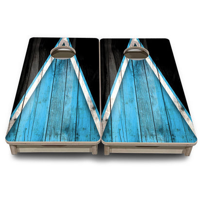 Mini Cornhole Boards - Sky Blue Triangle