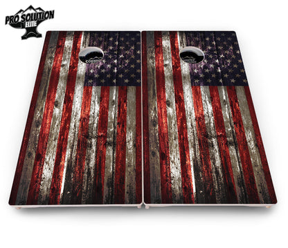 Distressed Flag Cornhole Boards - Pro Solution Elite Series