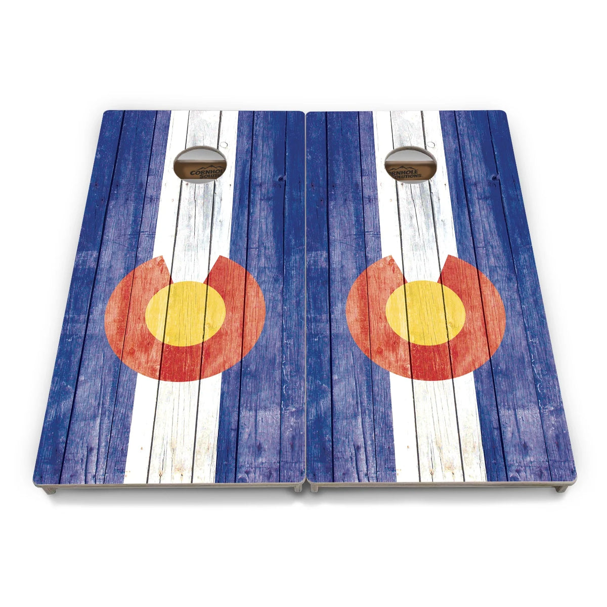 Colorado Natural Wood Skyline Cornhole Boards - Professional Tournament Series