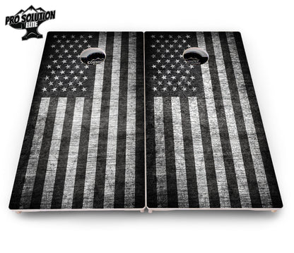 Monochrome Flag Cornhole Boards - Pro Solution Elite Series