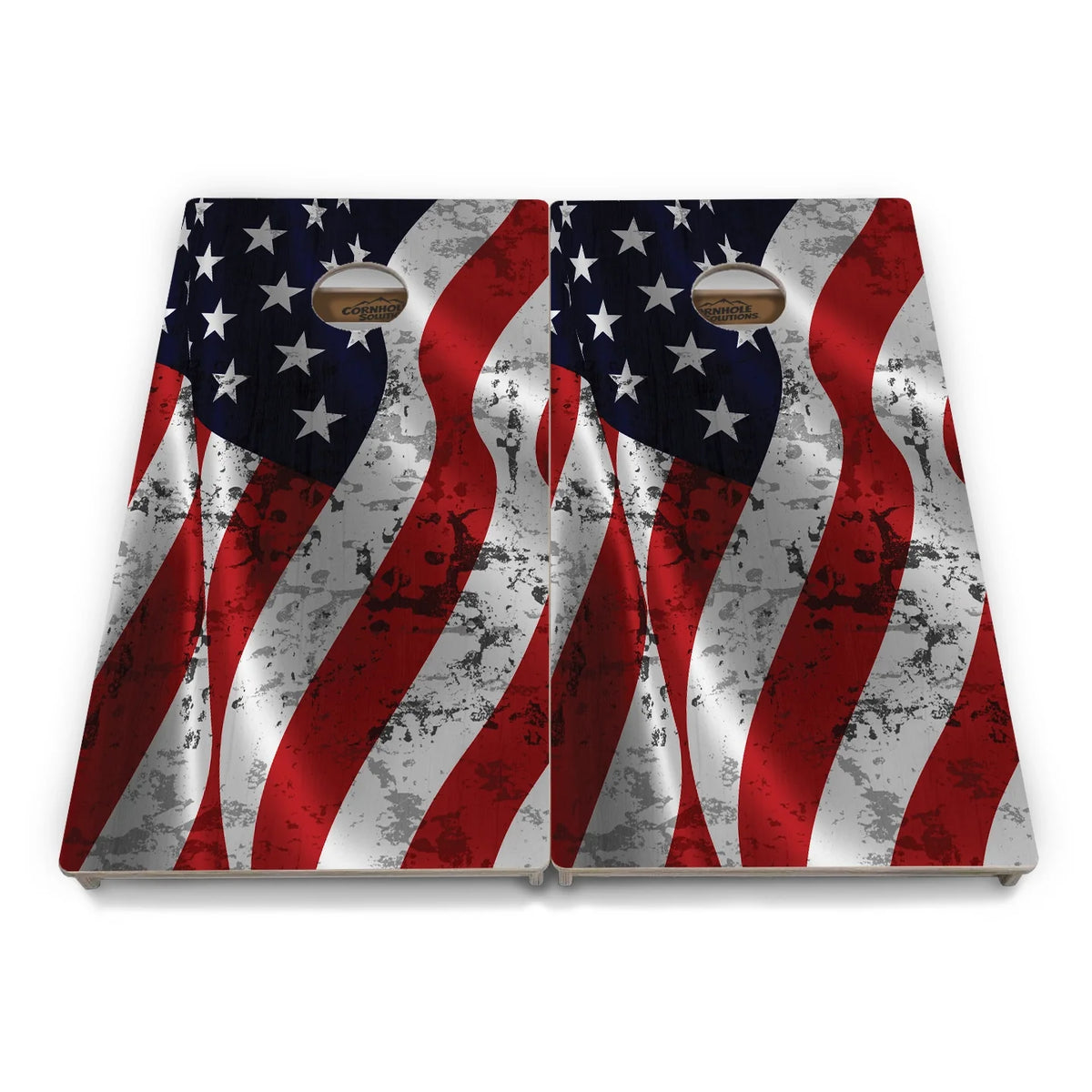 Rustic Wavy Flag Cornhole Boards - Professional Tournament Series