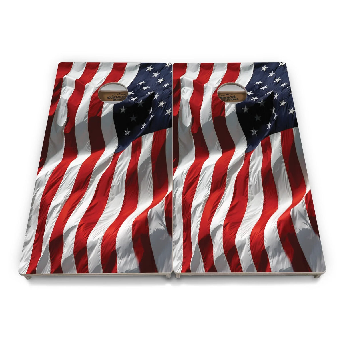Rustic Wavy Flag Cornhole Boards - Professional Tournament Series