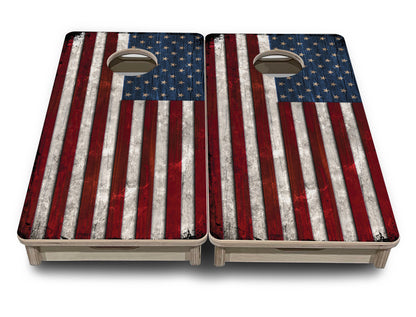 Mini Cornhole Boards - Rustic USA Flag