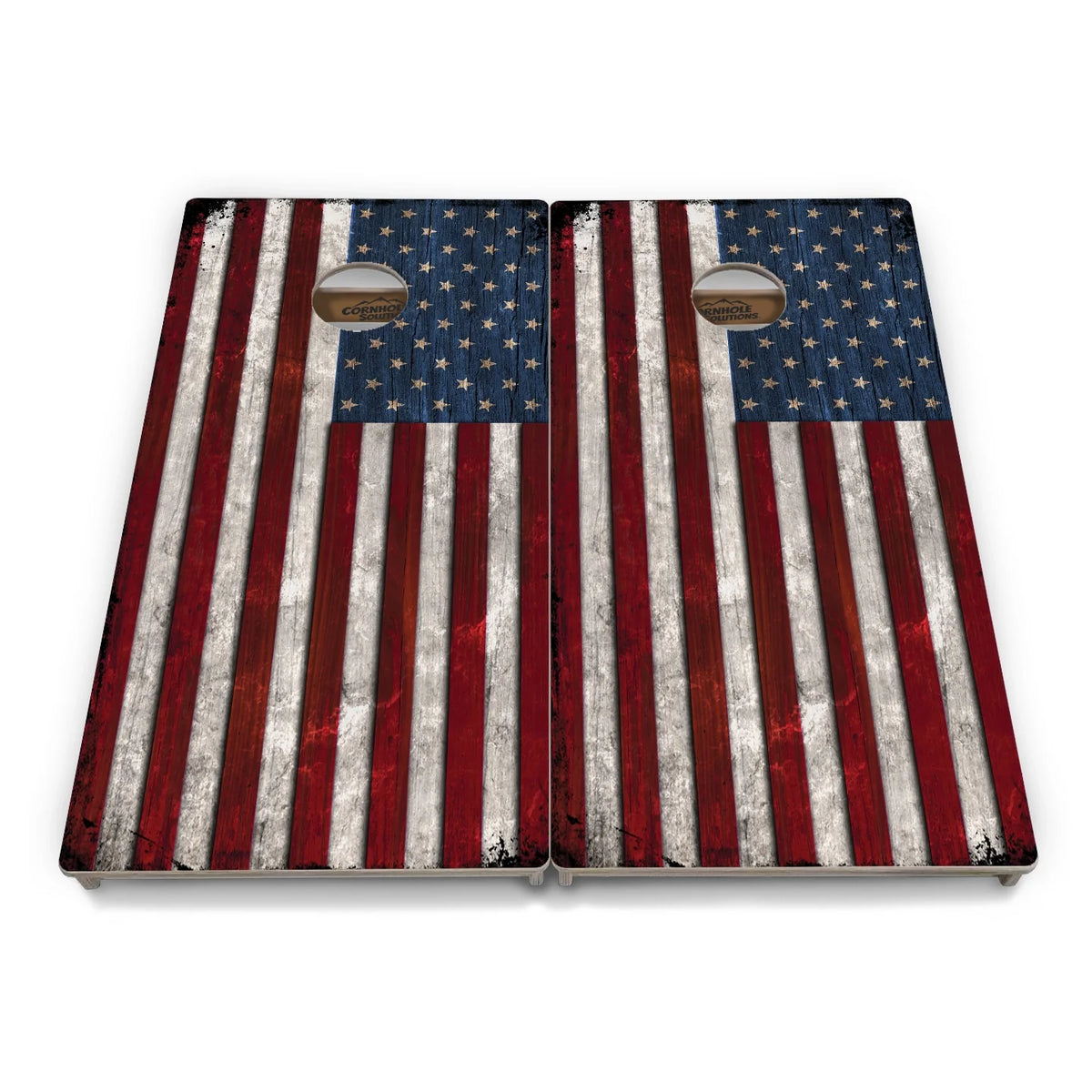 Rustic Wavy Flag Cornhole Boards - Professional Tournament Series