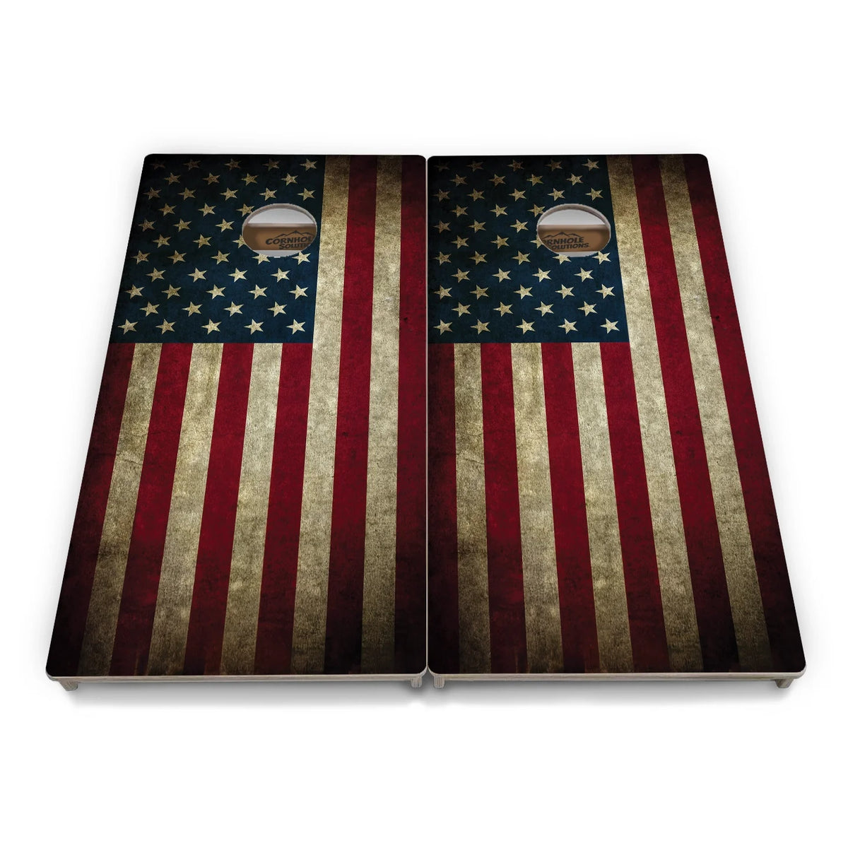 Rustic Wavy Flag Cornhole Boards - Professional Tournament Series