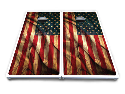 USA Wood Flag Color Cornhole Boards - All Weather Series