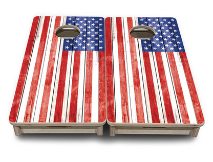 Mini Cornhole Boards - Whitewash Flag