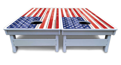 Whitewash Flag Cornhole Boards - All Weather Series