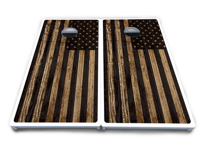 Wood DTOM & Flag Cornhole Boards - All Weather Series