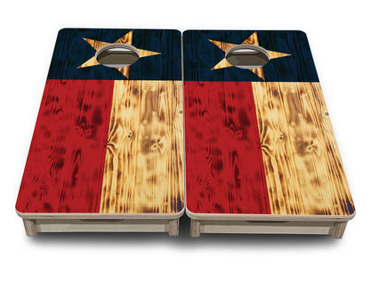 Mini Cornhole Boards - Burnt Texas Flag