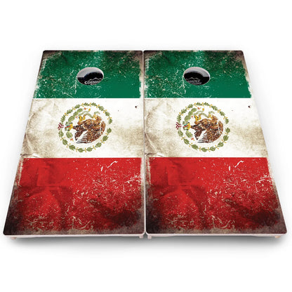 Rustic Texas & Mexico Flag Cornhole Boards - Pro Solution Lite Series