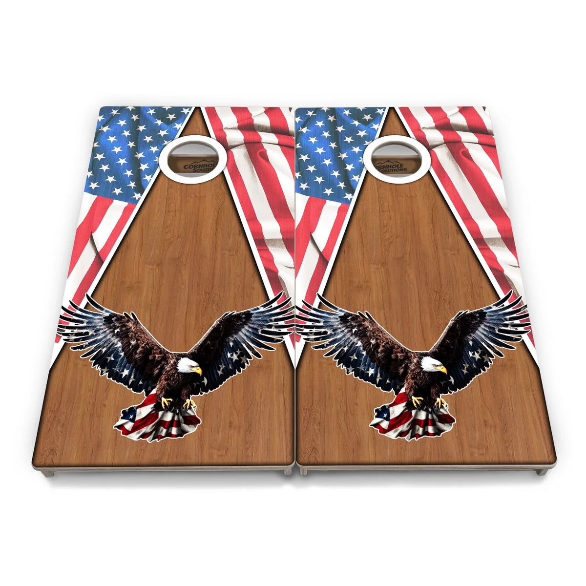 Eagle Triangle Whitewash Cornhole Boards - Professional Tournament Series