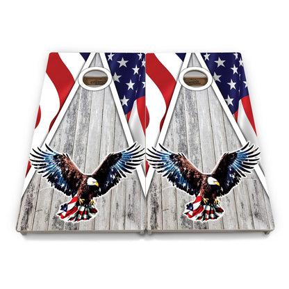 Eagle Triangle Whitewash Cornhole Boards - Professional Tournament Series