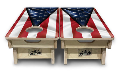 Mini Cornhole Boards - American Flag Triangle