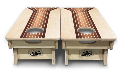 Mini Cornhole Boards - Retro Wood Lines