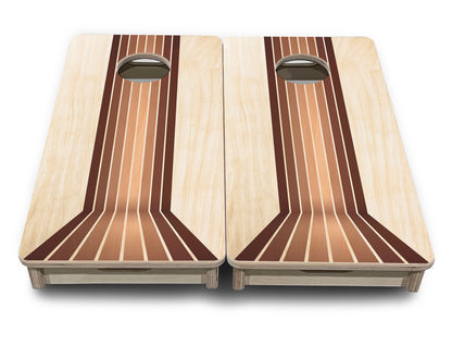 Mini Cornhole Boards - Retro Wood Lines