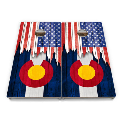 Colorado Natural Wood Skyline Cornhole Boards - Professional Tournament Series