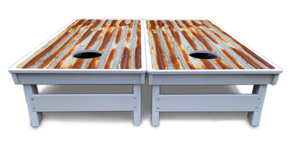 Rustic Tin Roof Cornhole Boards - All Weather Series