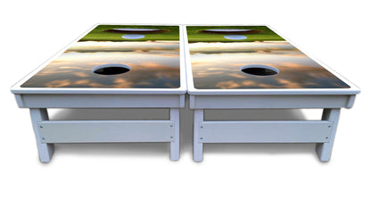Golf Course Sunset Cornhole Boards - All Weather Series