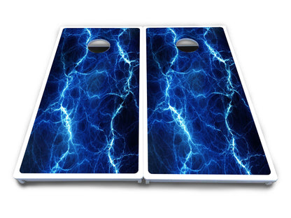 Blue & Green Lightning Cornhole Boards - All Weather Series