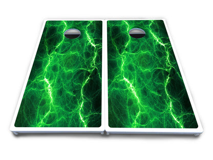 Blue & Green Lightning Cornhole Boards - All Weather Series