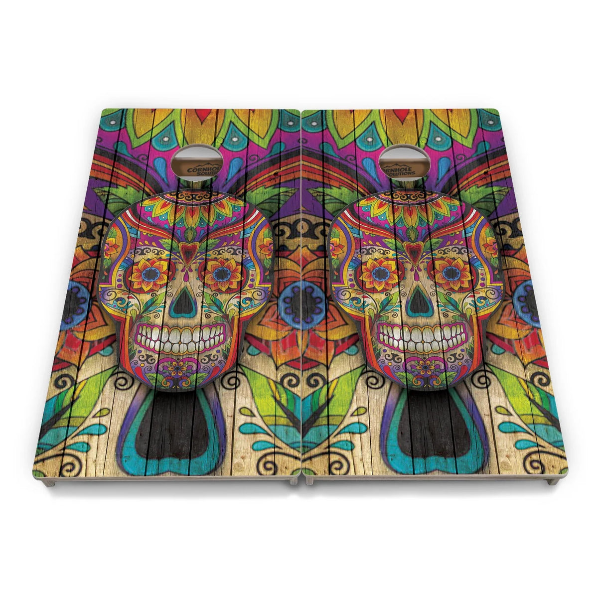 Sugar Skull Cornhole Boards - Professional Tournament Series - Colorful