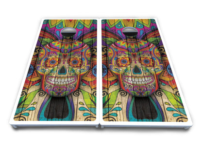 Sugar Skull Cornhole Boards - All Weather Series - Colorful
