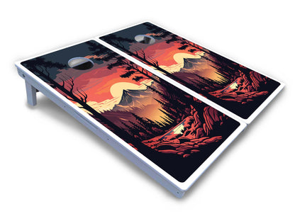 Mountain Sunset Cornhole Boards - All Weather Series