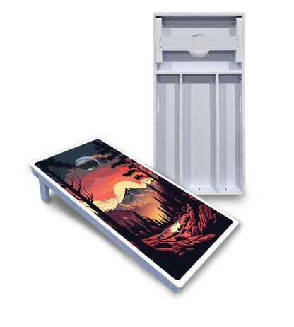 Mountain Sunset Cornhole Boards - All Weather Series