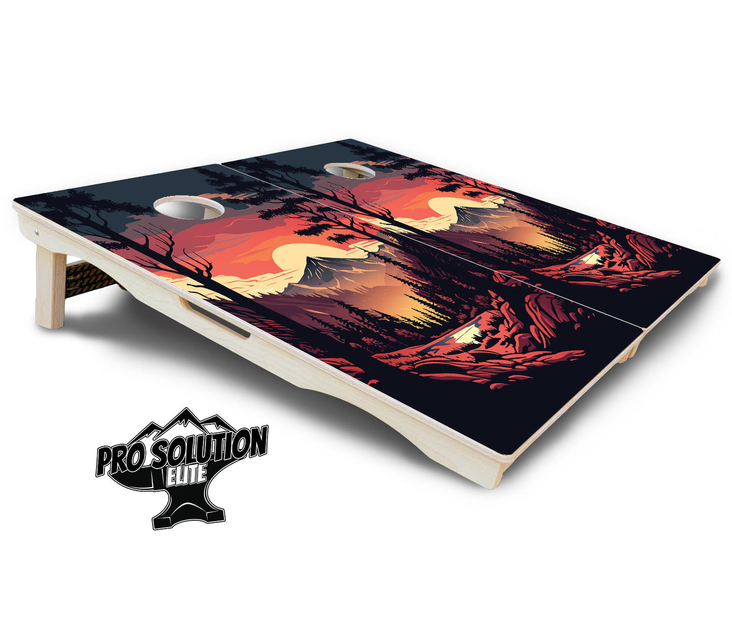 Mountain Sunset Cornhole Boards - Pro Solution Elite Series