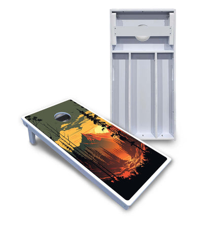 Mountain Sunset Cornhole Boards - All Weather Series