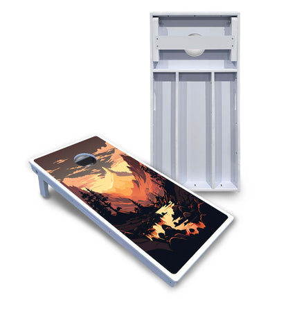 Mountain Sunset Cornhole Boards - All Weather Series