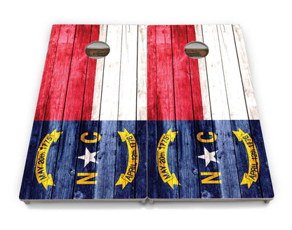 North Carolina State Flag Cornhole Boards - Professional Tournament Series