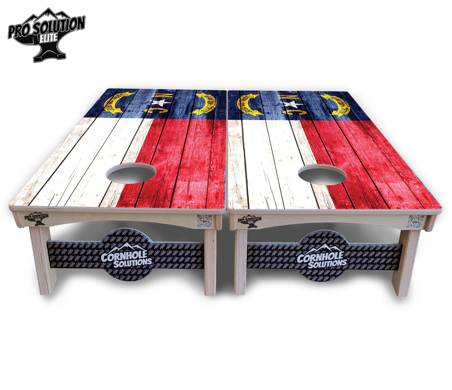 North Carolina State Flag Cornhole Boards - Pro Solution Elite Series