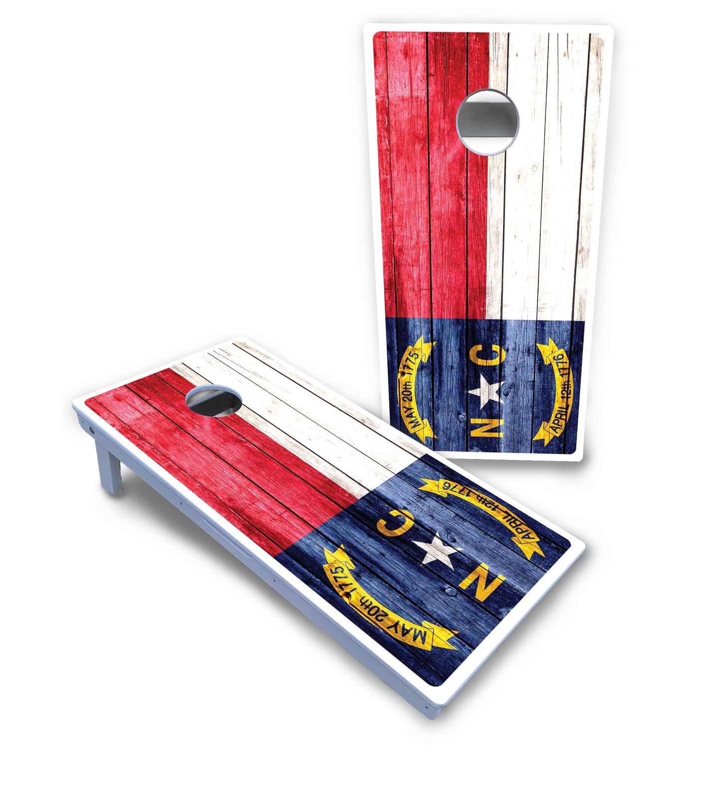 North Carolina State Flag Cornhole Boards - All Weather Series