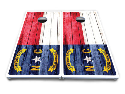 North Carolina State Flag Cornhole Boards - All Weather Series