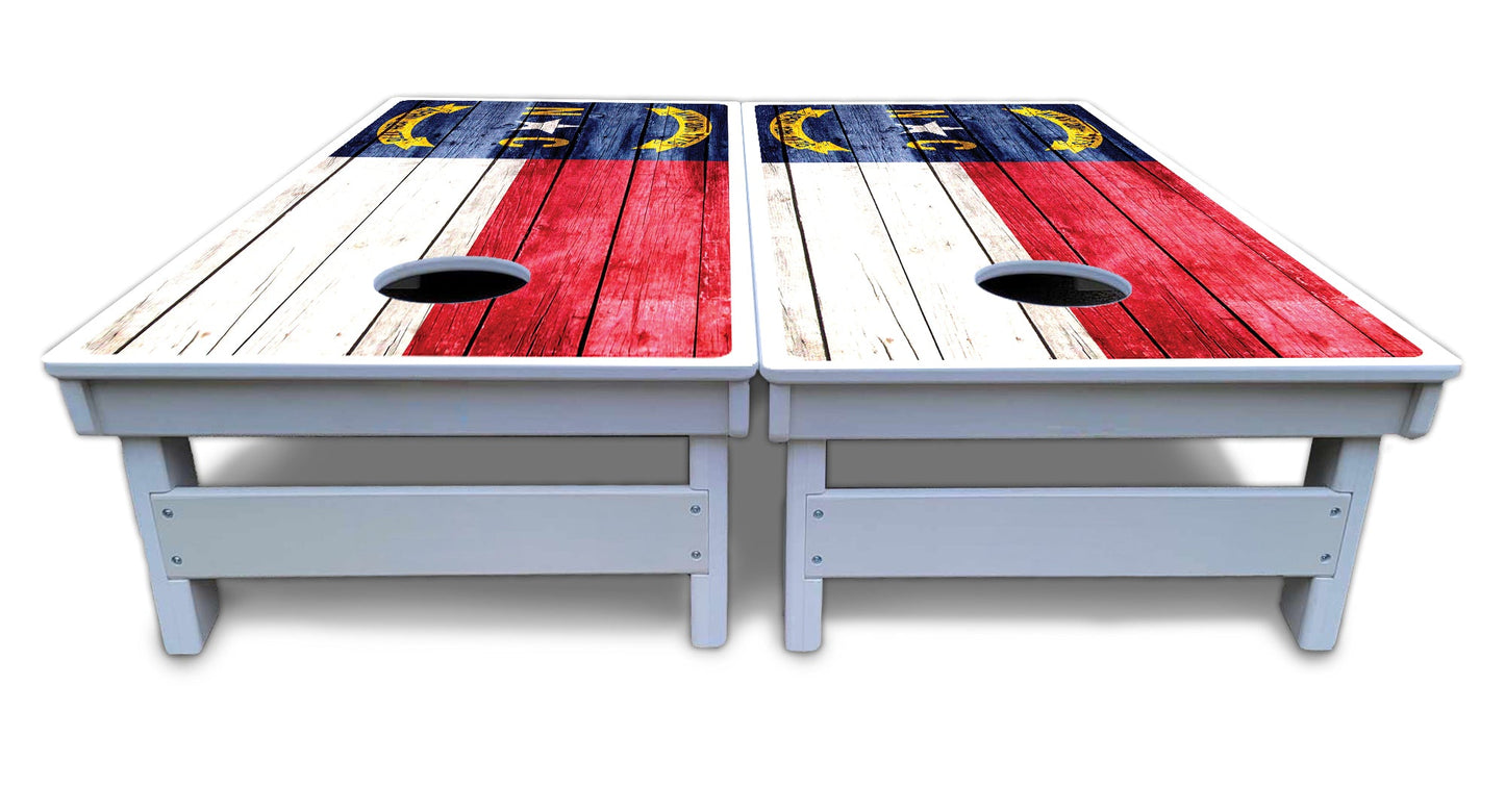 North Carolina State Flag Cornhole Boards - All Weather Series