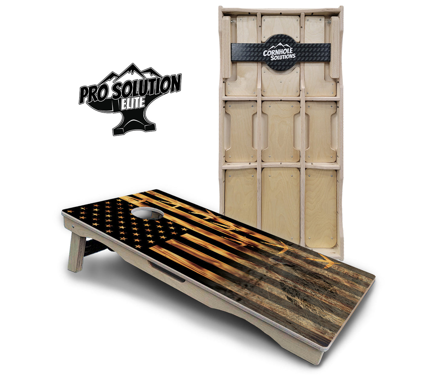 Hidden Turkey Flag Cornhole Boards - Pro Solution Elite Series