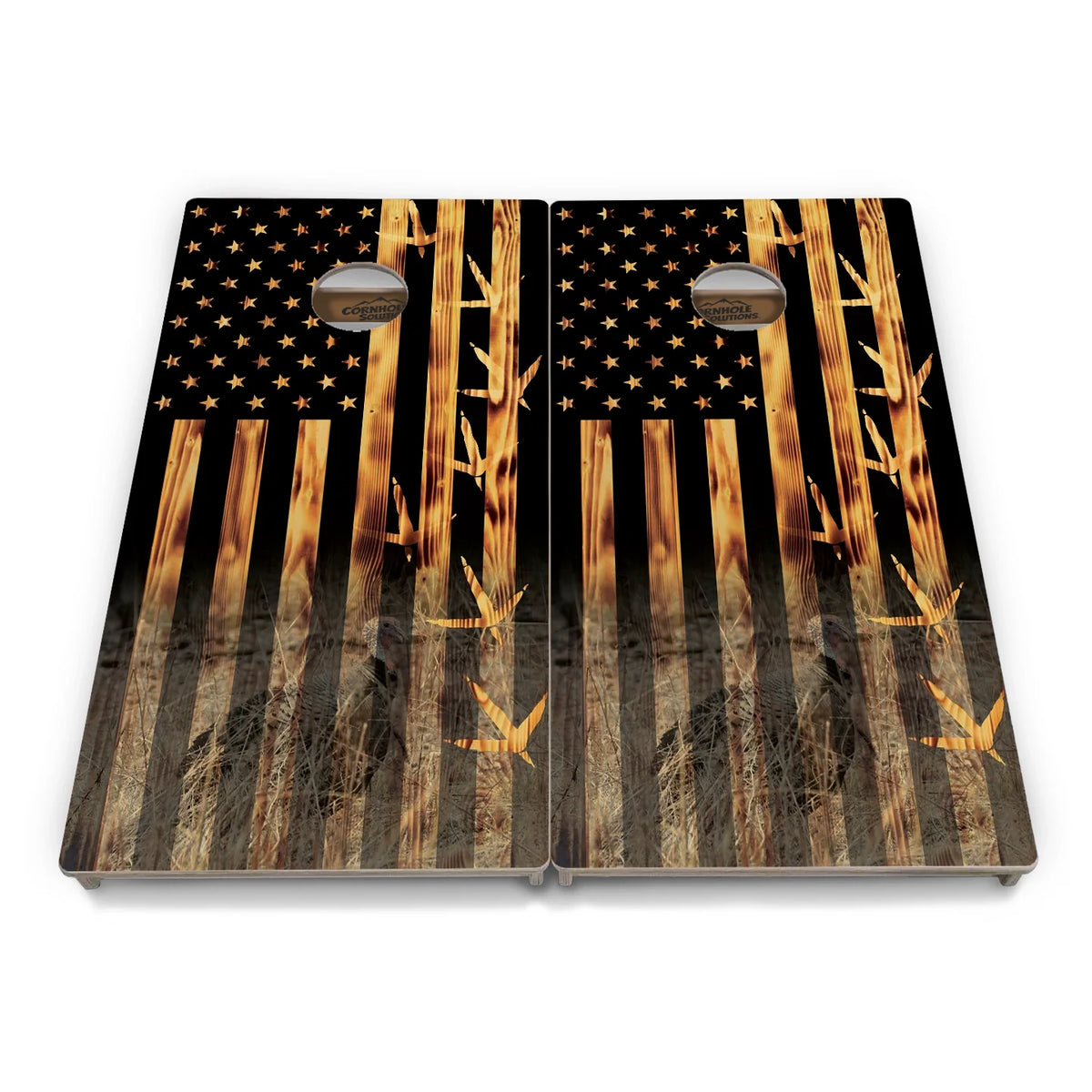 Hidden Turkey Flag Cornhole Boards - Professional Tournament Series