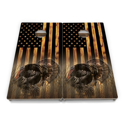 Hidden Turkey Flag Cornhole Boards - Professional Tournament Series