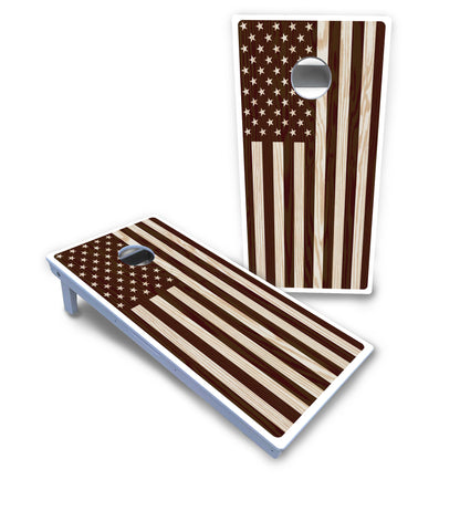 Stained Flag & Eagle Cornhole Boards - All Weather Series