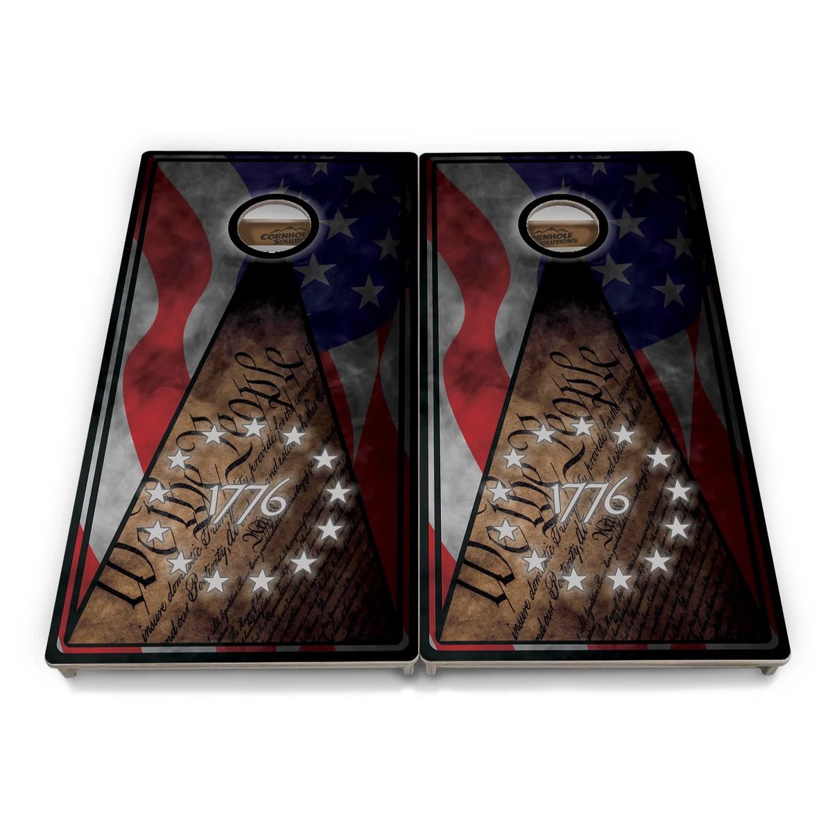 Rustic Wavy Flag Cornhole Boards - Professional Tournament Series