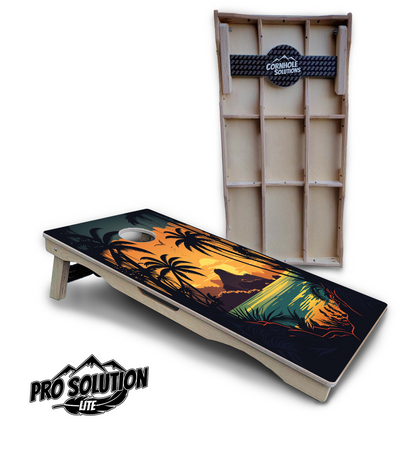 Beach Sunset Cornhole Boards - Pro Solution Lite Series