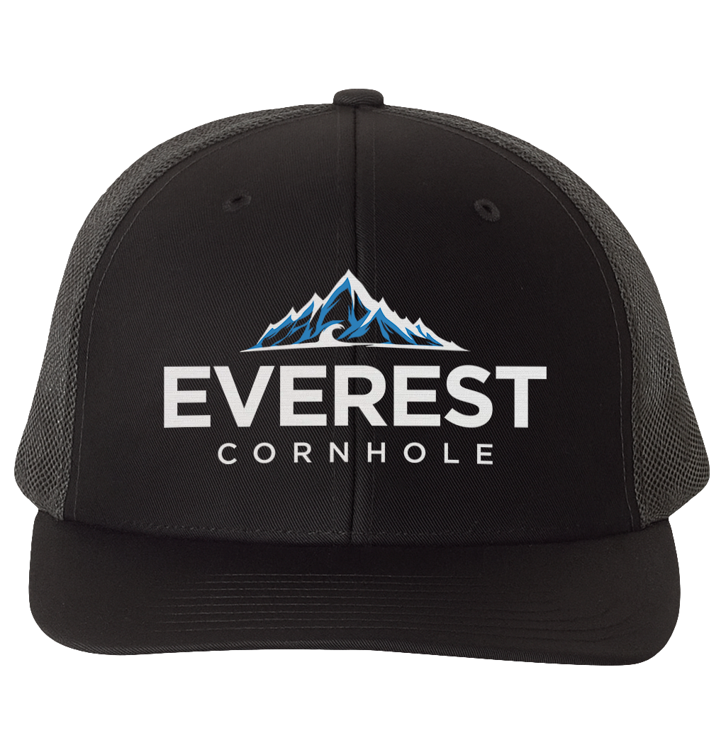 Everest Cornhole Black Mesh Flatbill Snapback Cap – Everest Logo with Breathable Performance Back (Copy)