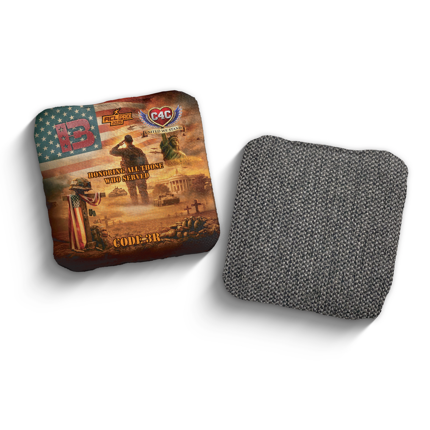 2026 Brotherhood Cornhole Code 3 Cornhole 4 Charity Collaboration ACL Pro Stamped Cornhole Bags